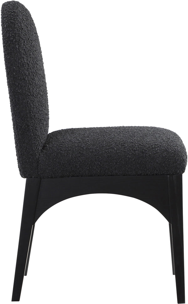 Waldorf Black Boucle Fabric Dining Chair 381Black-SC Meridian Furniture