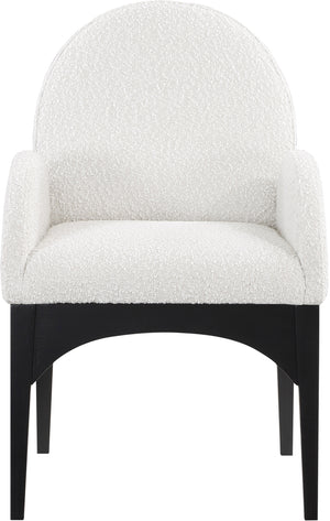 Waldorf Cream Boucle Fabric Dining Chair 381Cream-AC Meridian Furniture