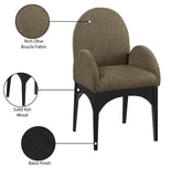 Waldorf Olive Boucle Fabric Dining Chair 381Olive-AC Meridian Furniture