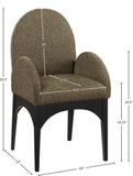 Waldorf Olive Boucle Fabric Dining Chair 381Olive-AC Meridian Furniture