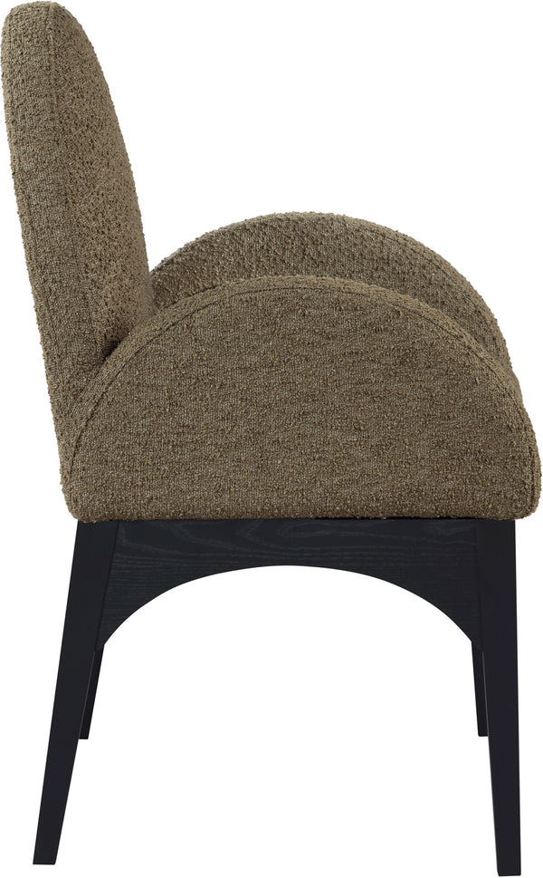 Waldorf Olive Boucle Fabric Dining Chair 381Olive-AC Meridian Furniture