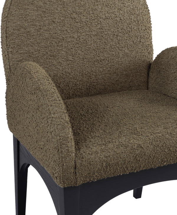 Waldorf Olive Boucle Fabric Dining Chair 381Olive-AC Meridian Furniture