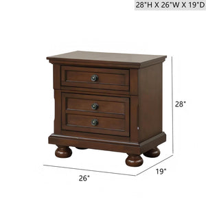 English Elm Meade Nightstand Dark Cherry Wood Veneer Nightstand with Felt Lined Top Drawer, Dovetail Joints B078P384074