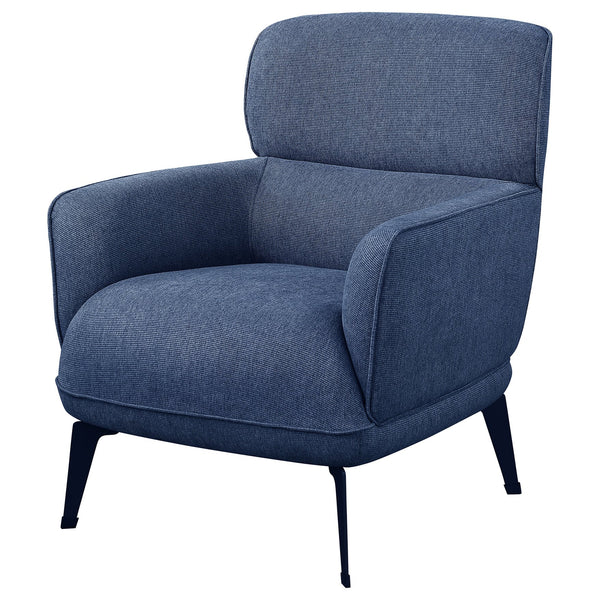 English Elm Fitzgerald Vintage-Inspired Accent Chair with Tailored Welt Trim and Elegant Rounded Arms for Style Blue B062P358457