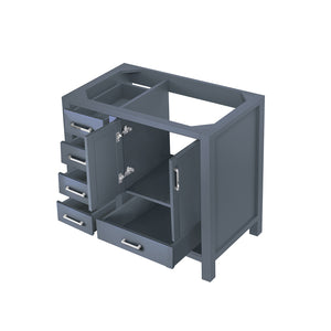 English Elm Dark Grey Bath Vanity 36" W X 22" D - Stylish Storage Solution With Soft-Close Drawers & Quick Install B2731P258821