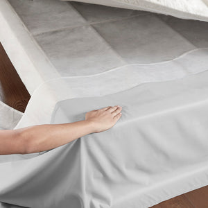 JLA Home Madison Park - Wrap Around Adjustable Bedskirt with 26" Drop, Non-Slip Band, Wrinkle-Resistant Fit for Neat Beds Grey MP11-5366
