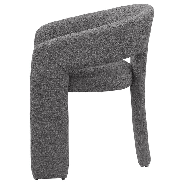 English Elm Cedral Grey Boucle Dining Arm Chair Set of 2 — Modern 3-Legged Upholstered Seats, Rounded Back Comfort, Stylish Contemporary Design B062P299826