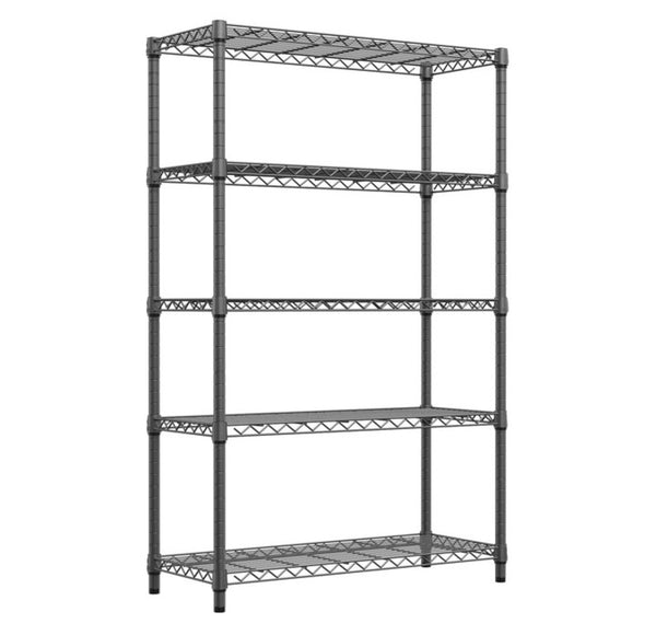 English Elm 1750 Lbs Carbon Steel Five Tier Wire Shelving Unit Heavy Duty Garage Storage Rack Black W5386P480703