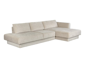 Sunpan TECOMA Sofa Chaise - Modern Minimalist Design in Danny Cream, Right-Hand Facing Comfort for Living Spaces 106171