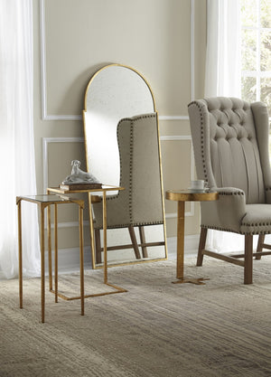 Chelsea House Baker Vintage-Inspired Wall Mirror 60"X26" In Antique Gold Patina — Wrought-Iron Frame, Aged Glass 382021