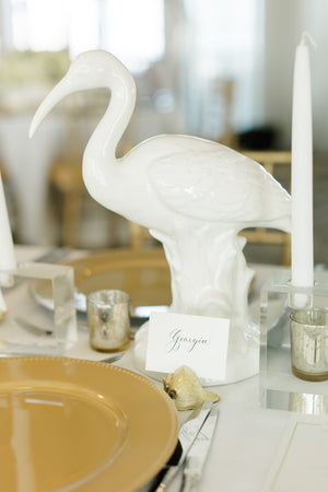 Chelsea House Ibis Hand-Glazed Ceramic Pair — Made In Italy White Decorative Bird Sculptures, 14" Elegant Accents 382083