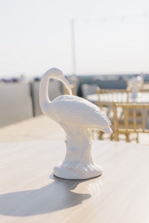 Chelsea House Ibis Hand-Glazed Ceramic Pair — Made In Italy White Decorative Bird Sculptures, 14" Elegant Accents 382083
