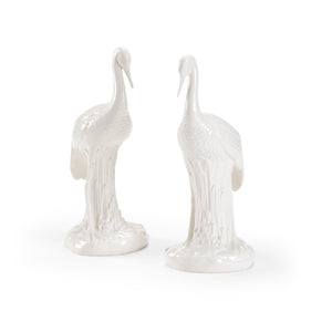 Chelsea House Large Hand-Glazed Ceramic Heron White — Made In Italy, Sculptural Coastal Accent 15.5" H Decor 382087