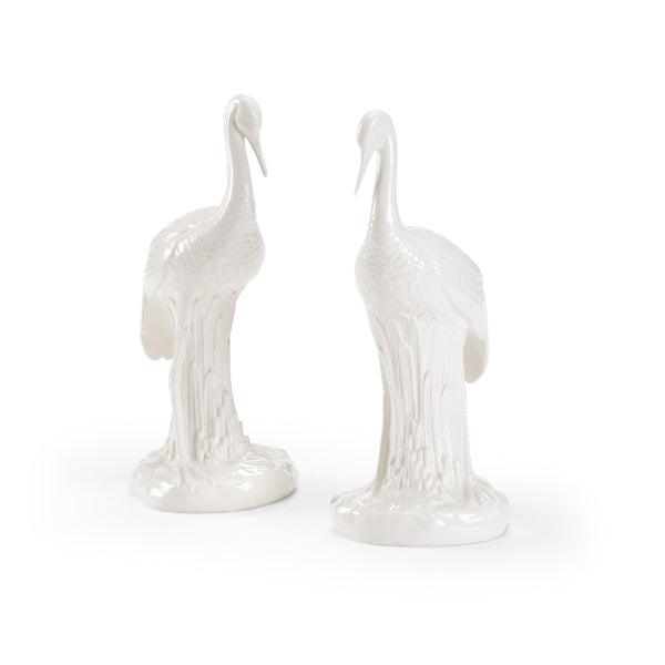Chelsea House Large Hand-Glazed Ceramic Heron White — Made In Italy, Sculptural Coastal Accent 15.5" H Decor 382087