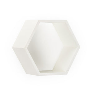 Chelsea House Honeycomb White Wall Box Shelf By Lisa Kahn — Geometric Hexagon Display, Floating Modern Storage 382091