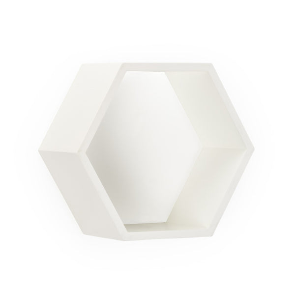 Chelsea House Honeycomb White Wall Box Shelf By Lisa Kahn — Geometric Hexagon Display, Floating Modern Storage 382091