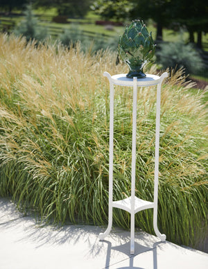 Chelsea House Paris Fern Stand Pedestal 48" Tall Solid Wood Display With Gold Accents — Elegant Plant & Decor Showcase White/Cream 382099