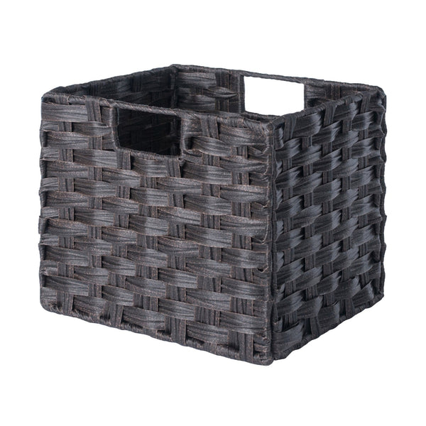 Winsome Wood Melanie 2-piece Chocolate Foldable Woven Fiber Basket Set For Stylish Organization & Easy Storage Chocolate Polypropylene 38209-winsome-wood