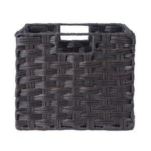 Winsome Wood Melanie 2-piece Chocolate Foldable Woven Fiber Basket Set For Stylish Organization & Easy Storage Chocolate Polypropylene 38209-winsome-wood