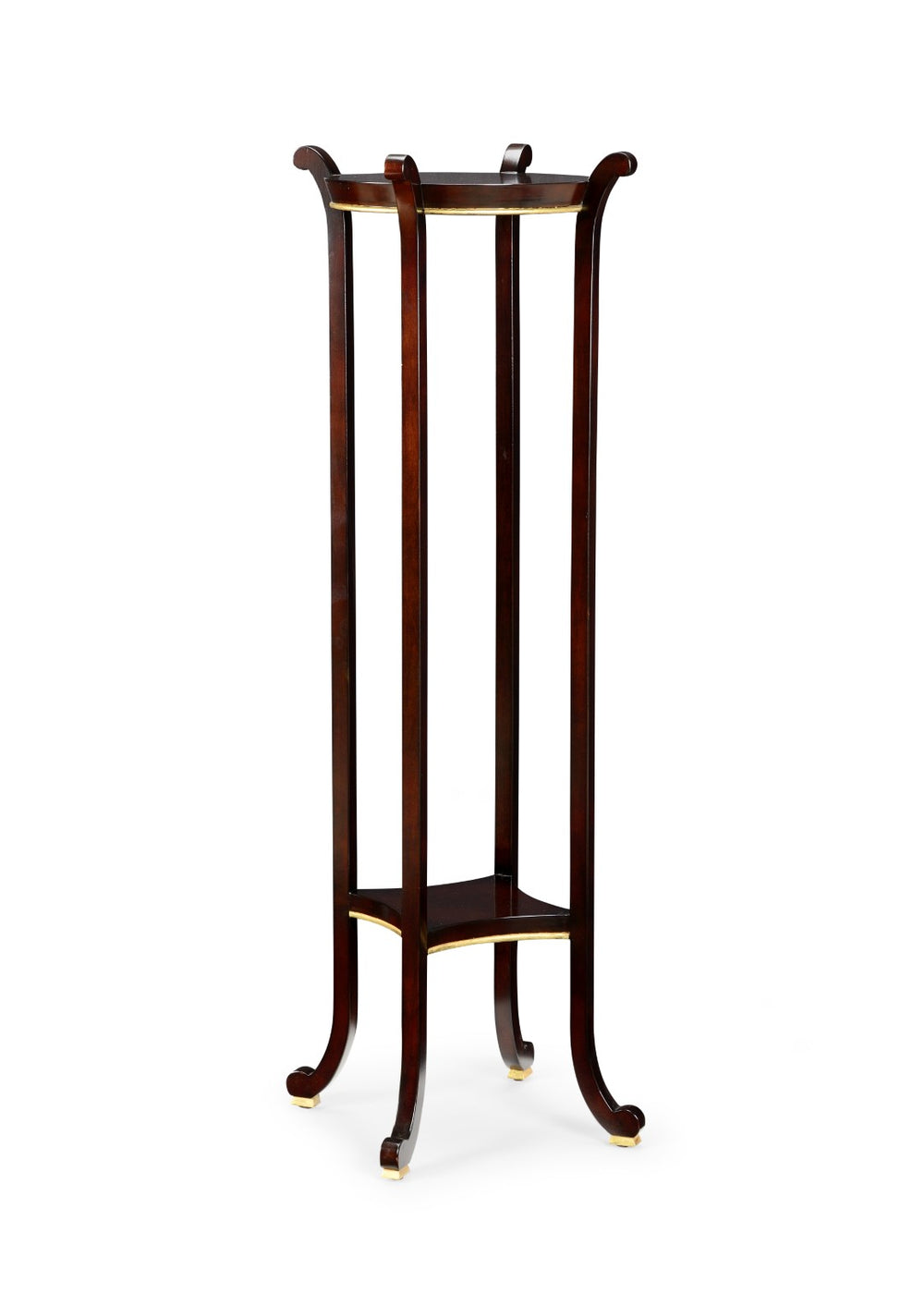 Chelsea House Paris Fern Stand Pedestal 48" Tall Solid Wood Display With Gold Accents — Elegant Plant & Decor Showcase Brown 382100