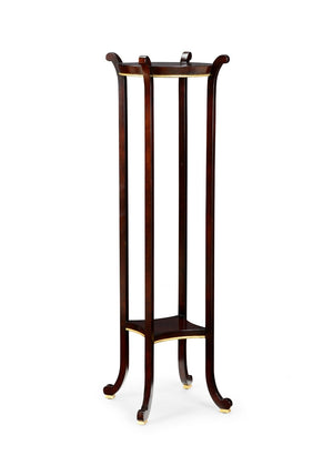 Chelsea House Paris Fern Stand Pedestal 48" Tall Solid Wood Display With Gold Accents — Elegant Plant & Decor Showcase Brown 382100
