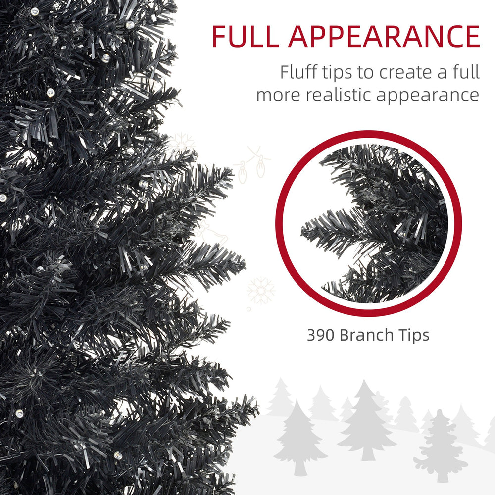 English Elm Homcom 5' Pre-Lit Slim Noble Fir Christmas Tree With 160 Warm White Leds - Ideal Space-Saving Decor W2225P249656