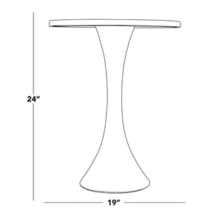 English Elm Metal Spun Round Accent Table Brushed Nickel Finish for Modern Living Rooms B202P471740
