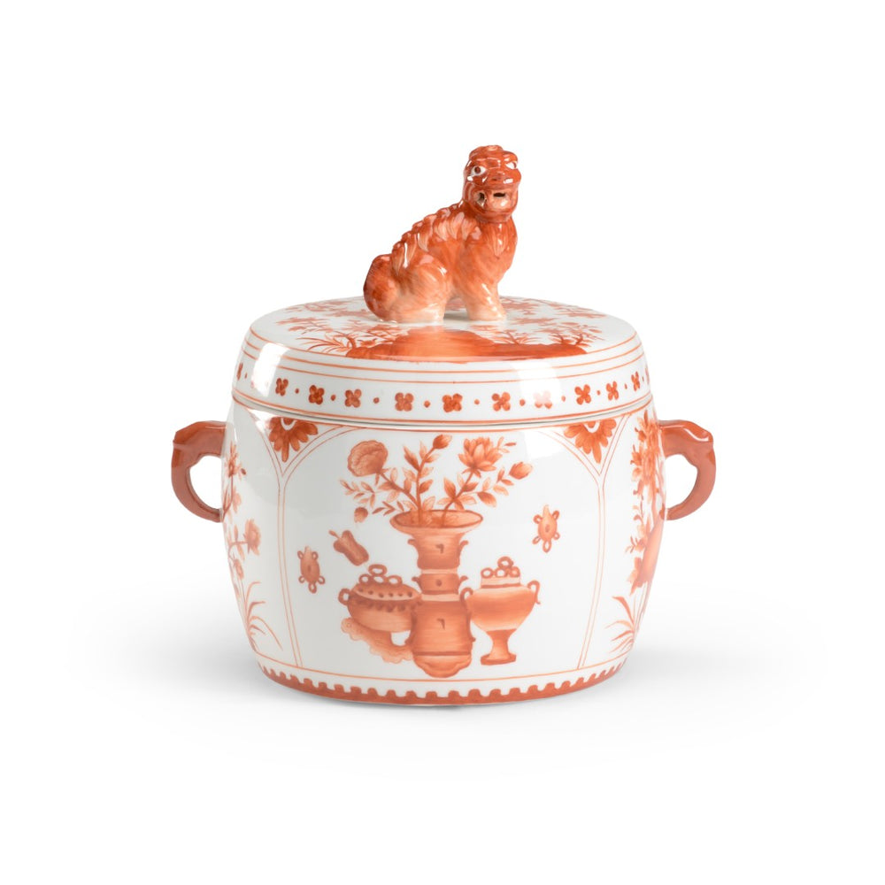Chelsea House Covered Hand-Painted Pumpkin Porcelain Jar — Artisanal Fall Decor, Trinket Holder, 9.5" H X 9" W 382149