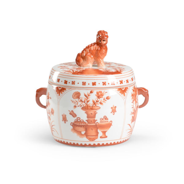 Chelsea House Covered Hand-Painted Pumpkin Porcelain Jar — Artisanal Fall Decor, Trinket Holder, 9.5" H X 9" W 382149