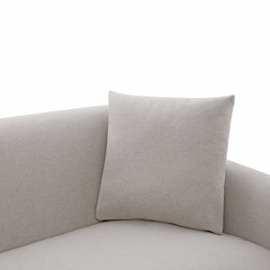 English Elm Modern Chenille Three Seater Sofa with Rubberwood Base and Wrap Around Arms for Living Room Grey N763S000110E