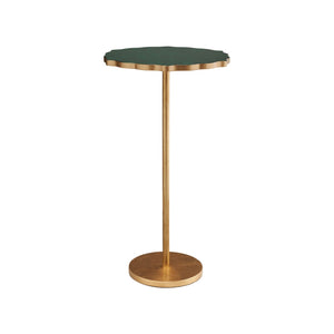 Chelsea House Malachite Side Table With Antique Gold Iron Base, Hand-Painted Lacquer Top, Compact Accent Table 382218