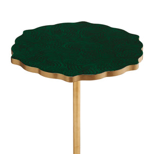 Chelsea House Malachite Side Table With Antique Gold Iron Base, Hand-Painted Lacquer Top, Compact Accent Table 382218