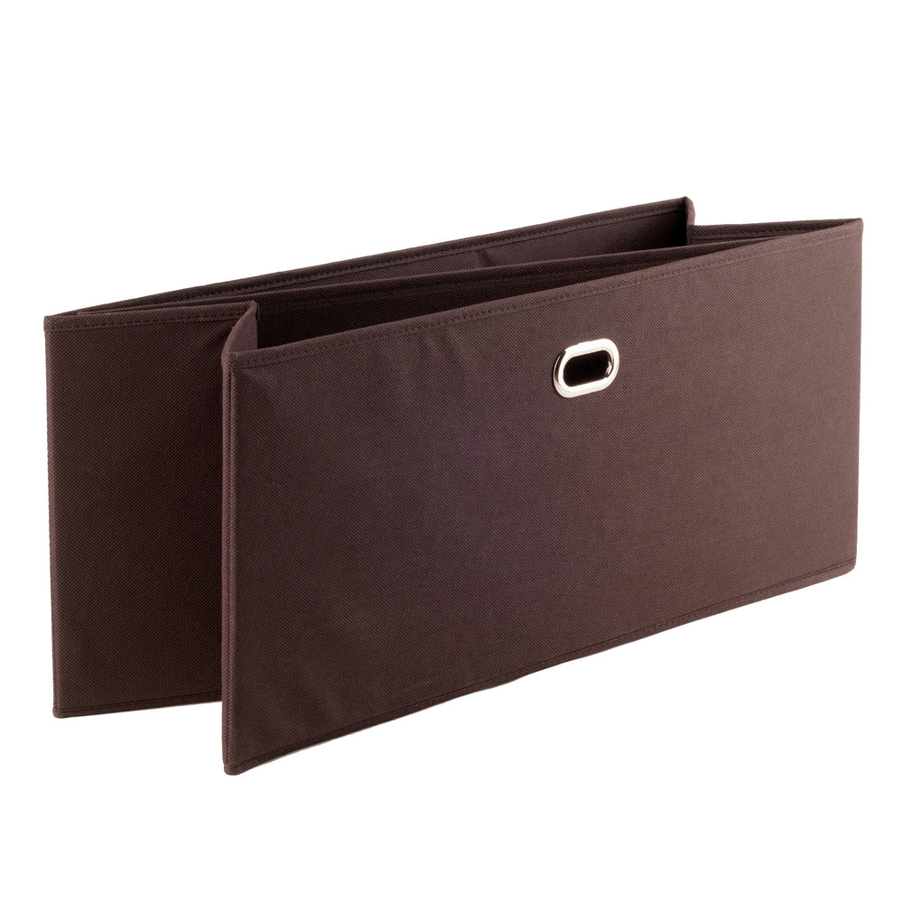 Winsome Wood Torino 2-piece Foldable Storage Basket Set In Rich Chocolate - Stylish Organizers For Home & Pantry Chocolate Fabric 38222-winsome-wood