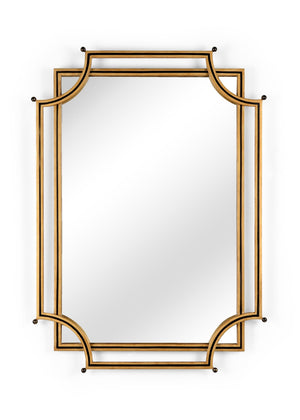 Chelsea House London Church Mirror With Layered Metal Frames, Rounded Cutout Corners & Architectural Modern Flair Gold 382322