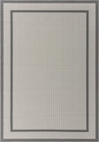 Unique Loom Outdoor Border Border Machine Made Border Rug Gray, Gray/Silver 7' 1" x 10' 0"