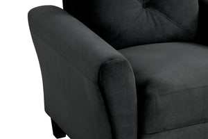 English Elm Couch Luxurious Black Velvet Sectional Set 1+2+3 - Modern Comfort For Stylish Living Spaces! W2121S00011