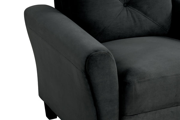 English Elm Couch Luxurious Black Velvet Sectional Set 1+2+3 - Modern Comfort For Stylish Living Spaces! W2121S00011