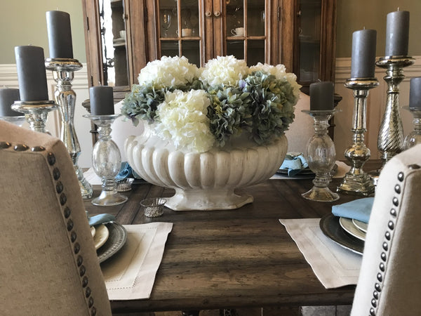 Chelsea House Antique Oval Pot With Fluted Sides & Scrolled Handles — Italian Ceramic Centerpiece, 12.5"X21" Display 382409