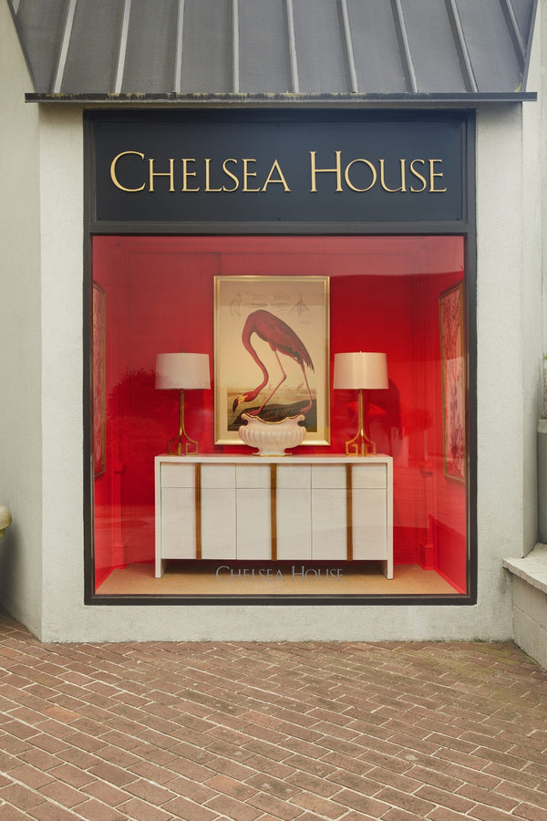 Chelsea House Oval Italian Hand-Glazed Ceramic Pot With Gold Trim, Fluted Sides & Scrolled Handles — Luxe Centerpiece 382410