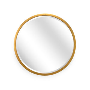 Chelsea House Large Round Mirror Antique Gold Leaf Frame 44" Beveled Glass Decorative Wall Accent For Entryway 382449