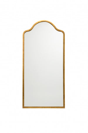 Chelsea House Scalloped Antique Gold Leaf Mirror 54"H X 25"W — Iron Frame, Scalloped Top Accent For Brighter Rooms 382456