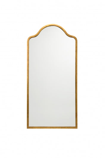 Chelsea House Scalloped Antique Gold Leaf Mirror 54"H X 25"W — Iron Frame, Scalloped Top Accent For Brighter Rooms 382456