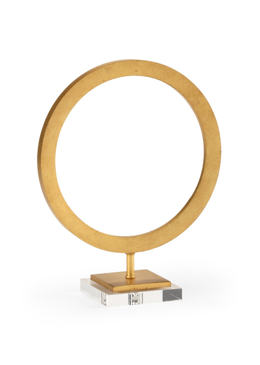 Chelsea House Circle Antique Gold Accent Sculpture With Clear Acrylic Base — 15" H Sculptural DéCor For Modern Rooms 382498