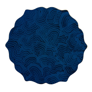 Chelsea House Lapis Hand-Painted Blue Lapis Accent Side Table With Gold Leaf Iron Base — Compact Luxe 25" H 382552