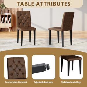 English Elm 4-pack Button-tufted Faux Suede Dining Chairs with Black Metal Legs for Modern W1151P295723
