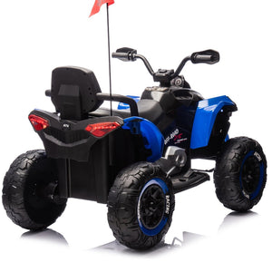 English Elm 24v Kids Electric Atv Xxxl Off-road Ride on with Remote Parental Control and Bluetooth Blue W1578P228313