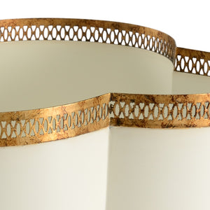 Chelsea House Tracery Cachepot Cream With Antique Gold Filigree — Quatrefoil Planter On Claw Feet For Orchids And DéCor 382597