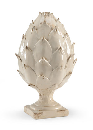 Chelsea House Artichoke Hand-Made Ceramic Sculpture 21" Tall Antique White Glaze — Italian Rustic Centerpiece 382610