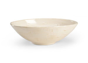 Chelsea House Ceramic Antique White Hand-Glazed Bowl — Euro-Inspired 21" Centerpiece For Fruit, Linens, Seasonal Decor 382614