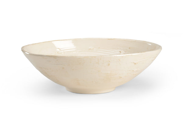 Chelsea House Ceramic Antique White Hand-Glazed Bowl — Euro-Inspired 21" Centerpiece For Fruit, Linens, Seasonal Decor 382614